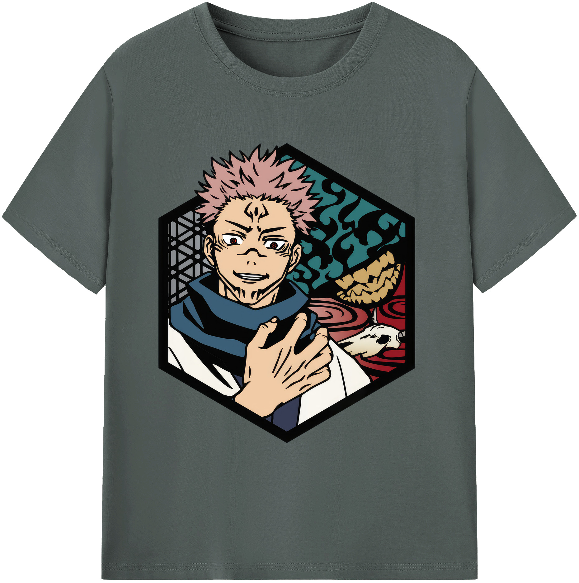 （画像用） 呪術廻戦 Jujutsu Kaisen 綿100％ メンズ半袖Tシャツ｜肌触りやわらか＆通気性
